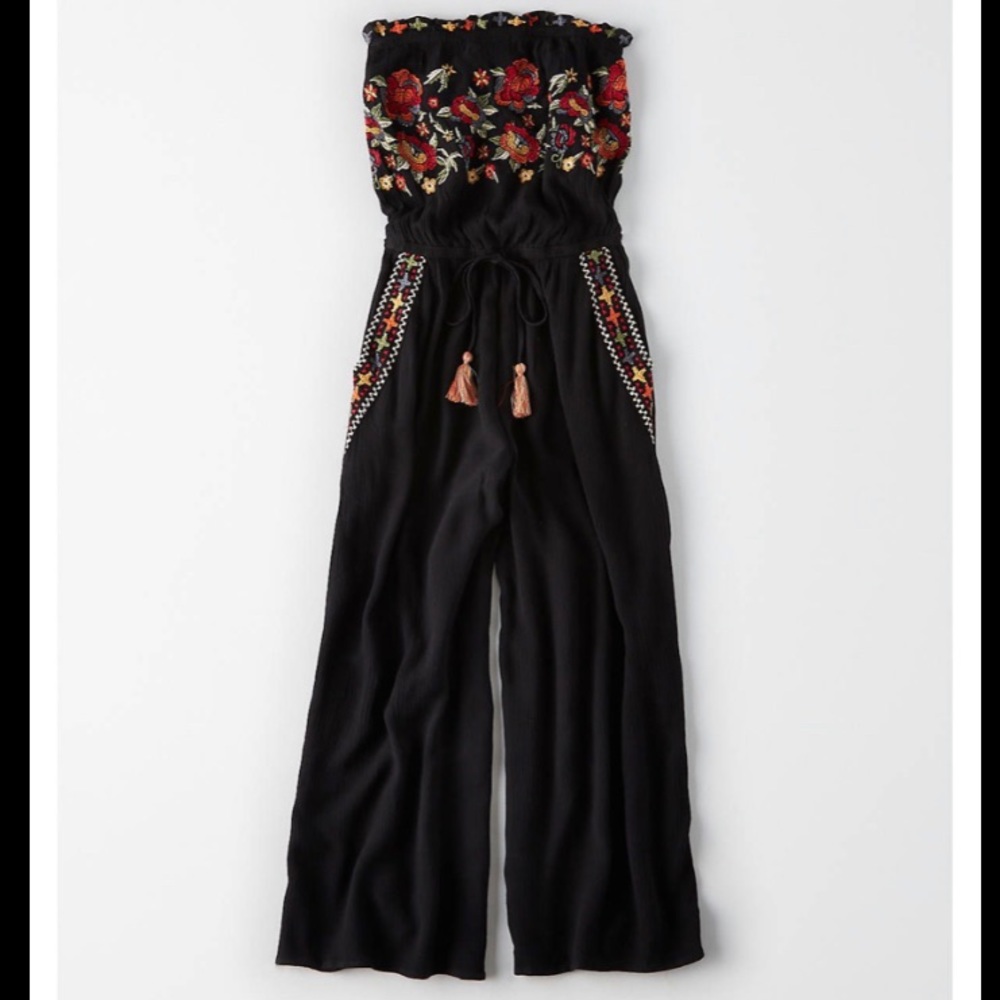 American Eagle Embroidered Jumpsuit